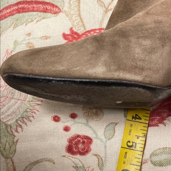 Saint Laurent West Chester Biker Brown Suede Rounded Toe Heeled Boots - Picture 9 of 13